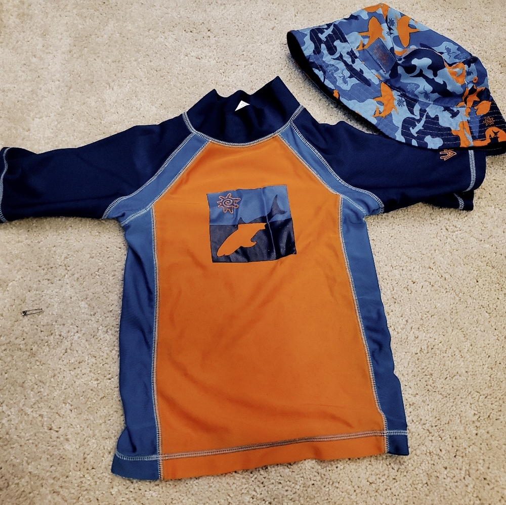 Shark camo rashguard and hat